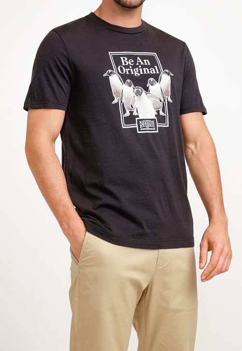 Polera Hombre Estampado Negro