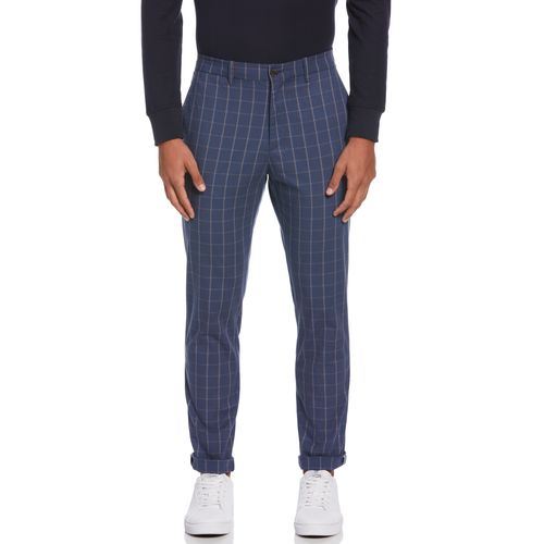 Pantalón Hombre Cuadros Slim Azul
